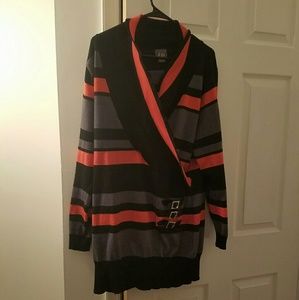 Striped tunic sweater